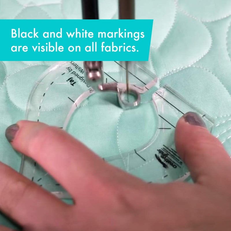 Creative Grids Machine Quilting Tool - Taj - CGRQTA5 - Made in USA, Non-Slip Grip Acrylic Quilting & Sewing Template Ruler for Free-Motion Quilt Patchwork Design on Domestic Sewing & Longarm Machines - Image 4